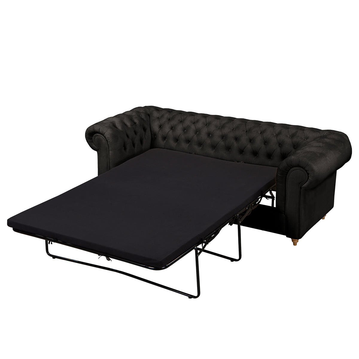 SCHLAFSOFA Laura in Mikrofaser Anthrazit  - Anthrazit/Braun, Design, Holz/Textil (218/74/91cm) - P & B