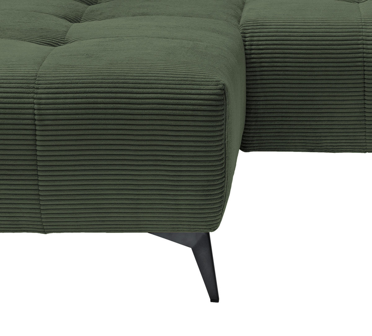 ECKSOFA in Cord Dunkelgrün  - Dunkelgrün/Schwarz, Modern, Textil/Metall (180/258cm) - Livetastic