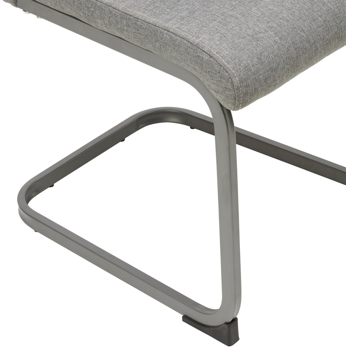 SCHWINGSTUHL  in Eisen Mikrofaser  - Hellgrau/Grau, Modern, Textil/Metall (43/100/59cm) - Livetastic