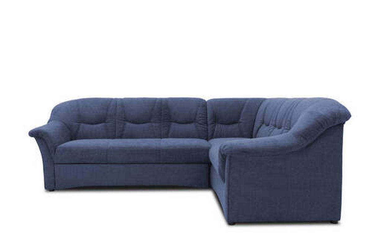 ECKSOFA Dunkelblau Mikrofaser  - Schwarz/Dunkelblau, KONVENTIONELL, Kunststoff/Textil (240/190cm) - MID.YOU