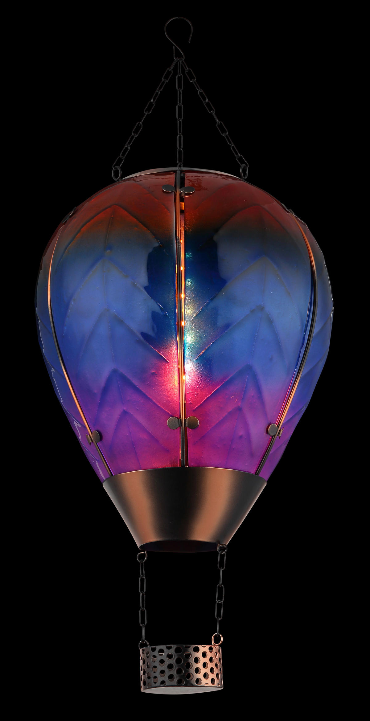 SOLARLEUCHTE  - Multicolor/Schwarz, Design, Glas/Kunststoff (27/37cm) - Globo