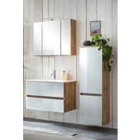Baie 120 cm - alb/culoare lemn stejar, Konventionell, sticlă/piatră (120cm) - Held