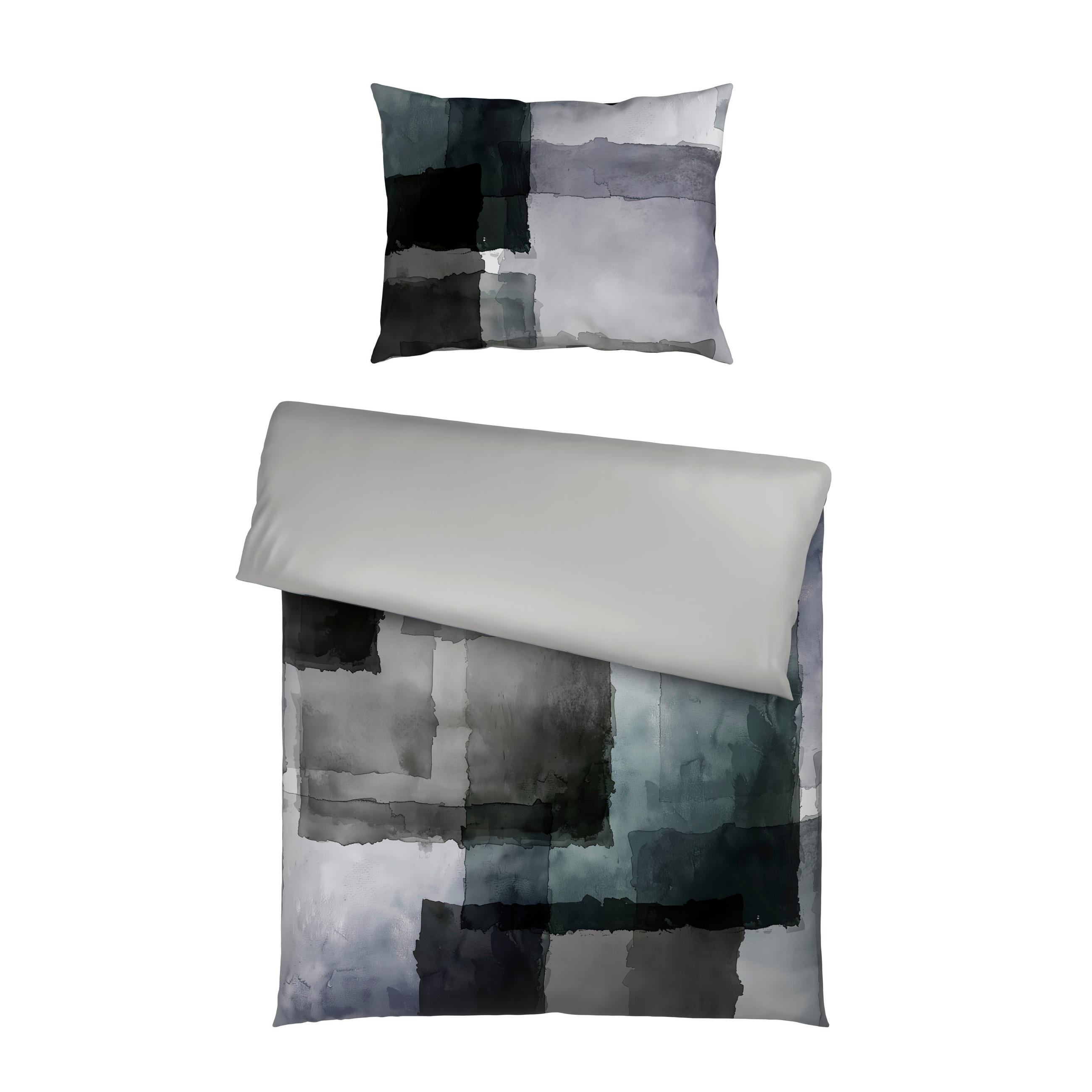 WENDEBETTWÄSCHE Satin 140/200 cm  - Grau, Textil (140/200cm) - Novel