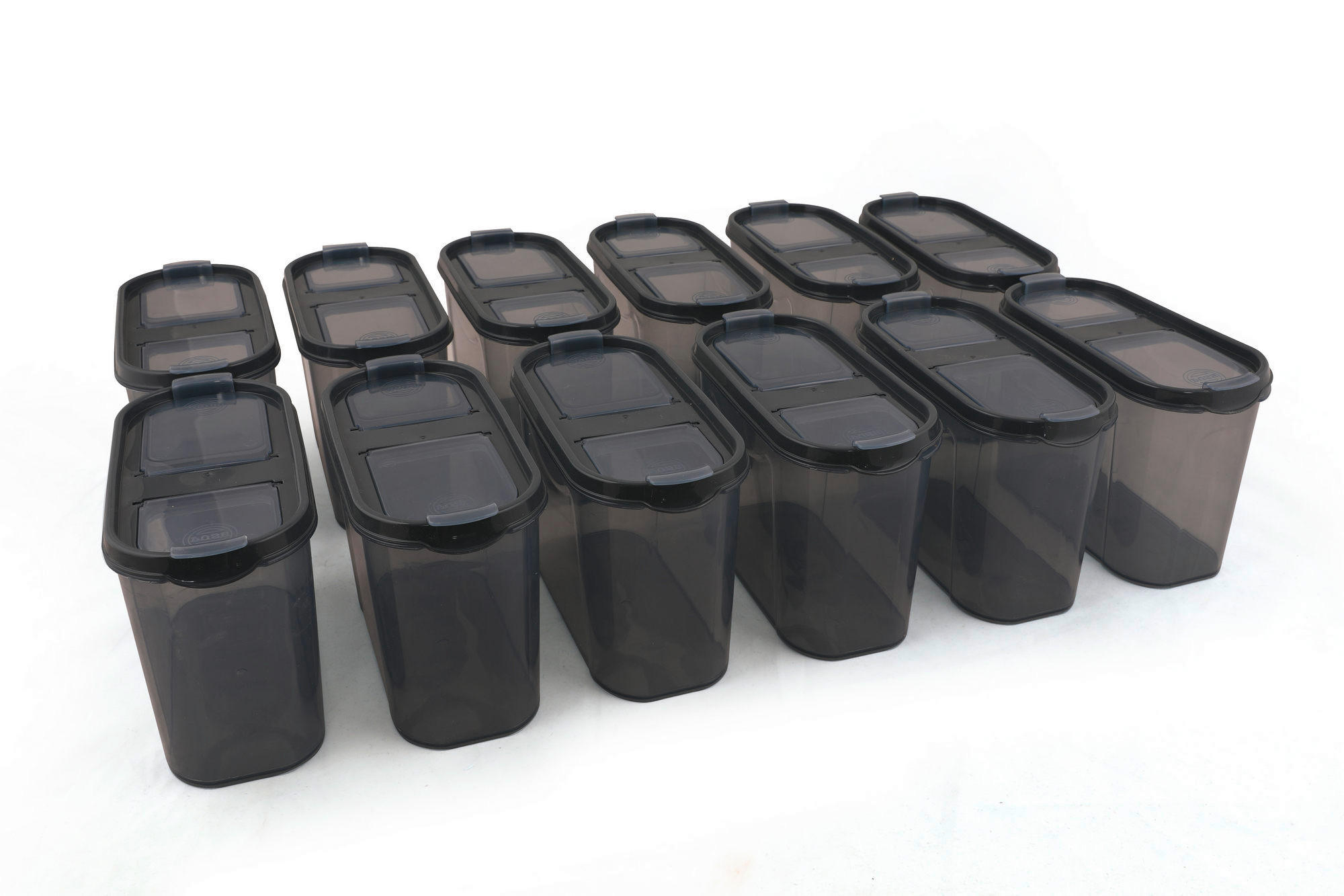 VORRATSDOSENSET 12-teilig  - Anthrazit, Basics, Kunststoff (19/13/9cm) - P & B