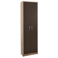 KLEIDERSCHRANK 55/190/26 cm 2-türig Braun, Eichefarben  - Eichefarben/Silberfarben, KONVENTIONELL, Holzwerkstoff/Kunststoff (55/190/26cm) - MID.YOU