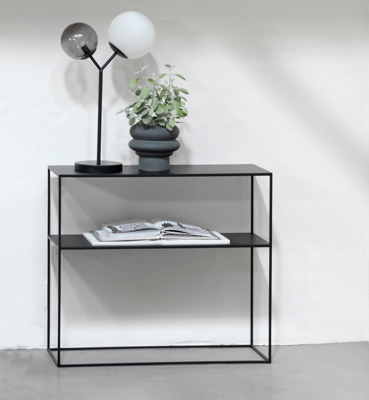 KONSOLENTISCH PEBBLE CONSOLE TABLE W90 CM Schwarz  - Schwarz, MODERN, Metall (90/35/80cm) - Livetastic