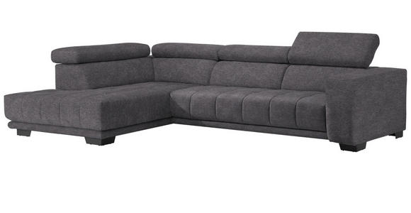 ECKSOFA in Mikrofaser Grau  - Schwarz/Grau, Design, Textil/Metall (207/301cm) - Xora