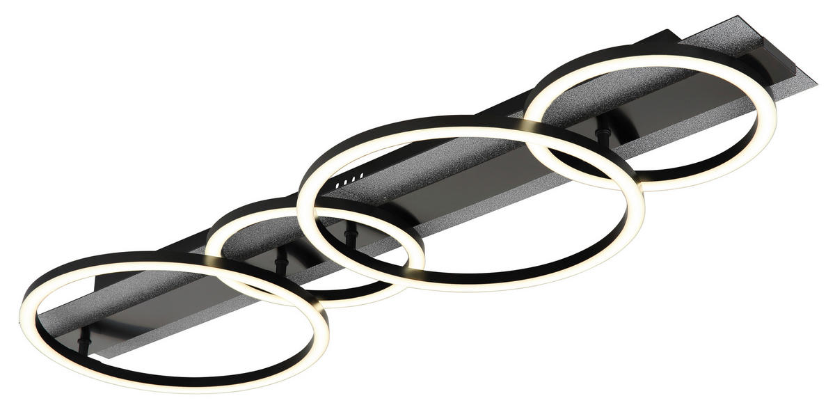 LED-DECKENLEUCHTE 86,2/30/8,8 cm   - Silberfarben/Schwarzchrom, Design, Kunststoff/Metall (86,2/30/8,8cm) - Globo