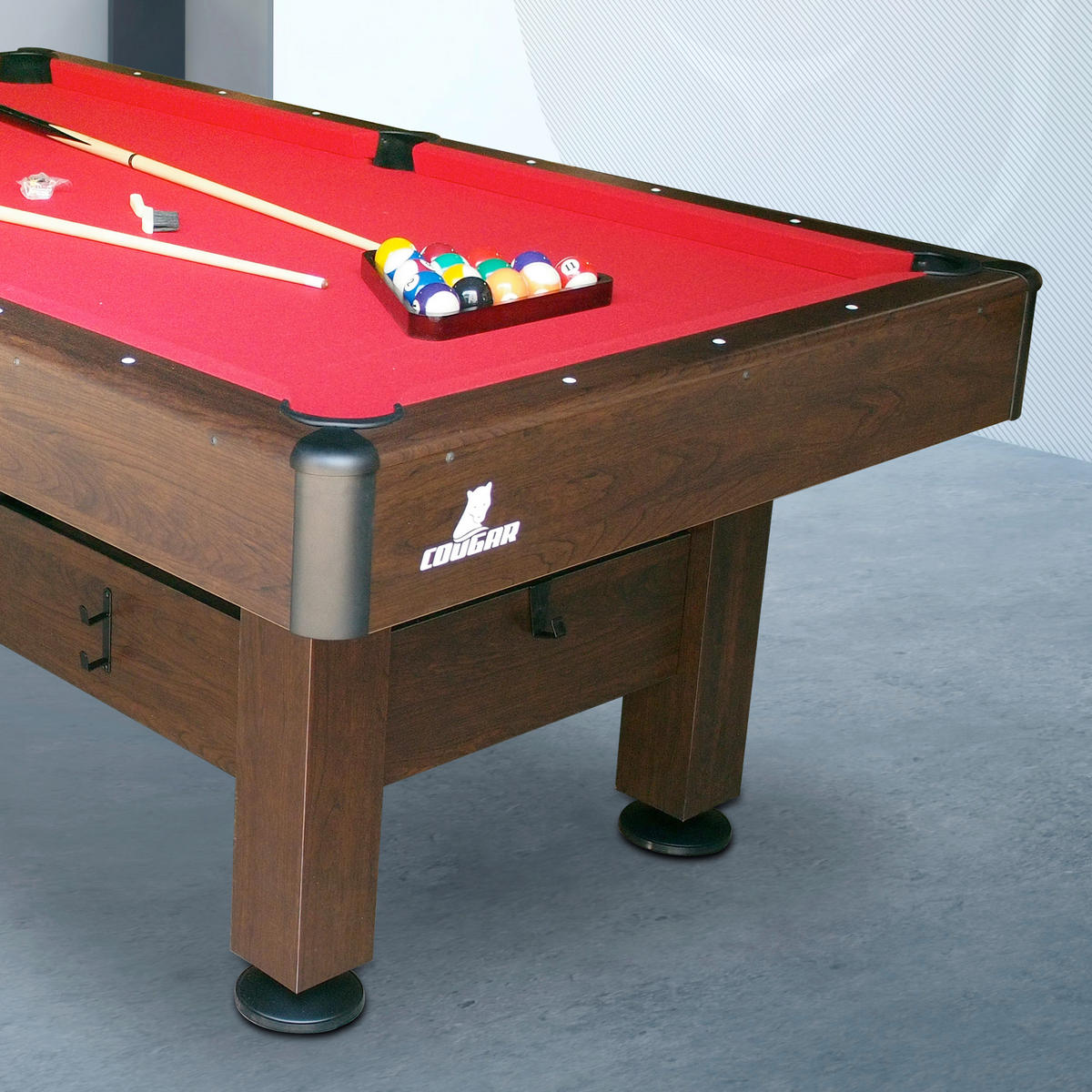 Billardtisch Saphir - Rot/Braun, Basics, Holz/Kunststoff (125/79/225cm) - Ambia Garden