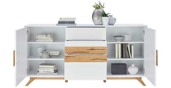 SIDEBOARD in 178/89/40 cm - Eichefarben/Weiß, Design, Holz/Holzwerkstoff (178/89/40cm) - Xora