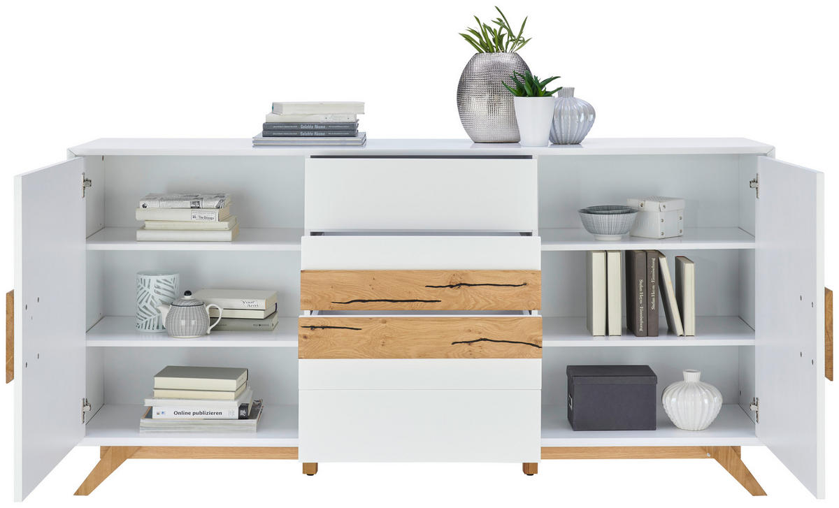 SIDEBOARD  in 178/89/40 cm  - Eichefarben/Weiß, Design, Holz/Holzwerkstoff (178/89/40cm) - Xora