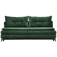SCHLAFSOFA in Chenille, Plüsch Grün  - Schwarz/Grün, Design, Textil/Metall (208/73/92/102cm) - Novel