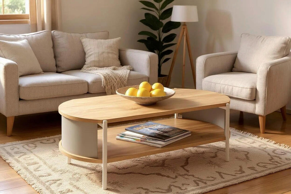 KONFERENČNÝ STOLÍK, farba duba, svetlosivá, kov, kompozitné drevo, 100/54/37 cm - farba duba/svetlosivá, Trend, kov/kompozitné drevo (100/54/37cm)