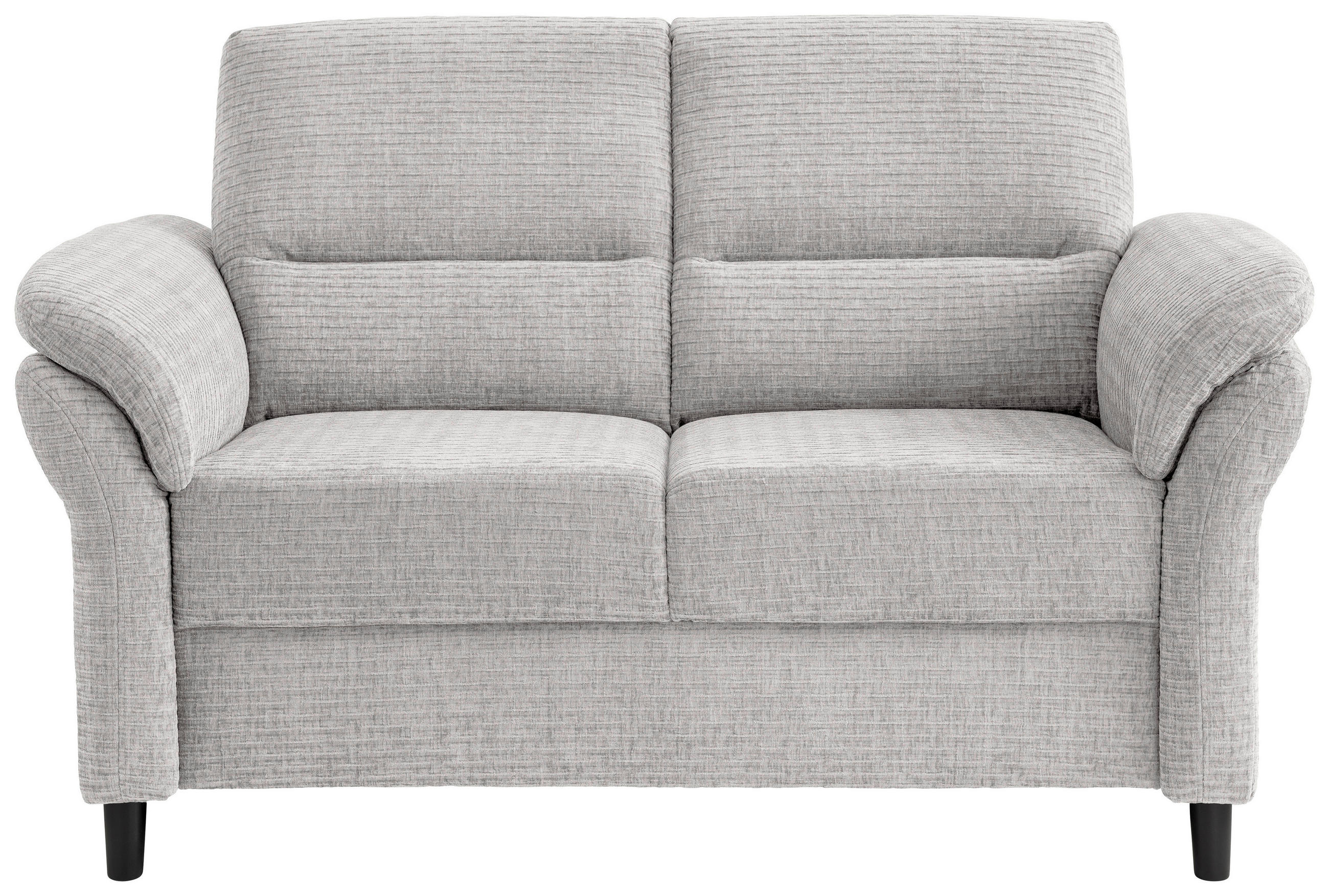 2-SITZER-SOFA Mikrofaser Weiß  - Schwarz/Weiß, MODERN, Holz/Textil (147/90/89cm) - Livetastic