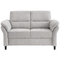 2-SITZER-SOFA in Mikrofaser Weiss  - Weiss/Schwarz, Modern, Holz/Textil (147/90/89cm) - Livetastic