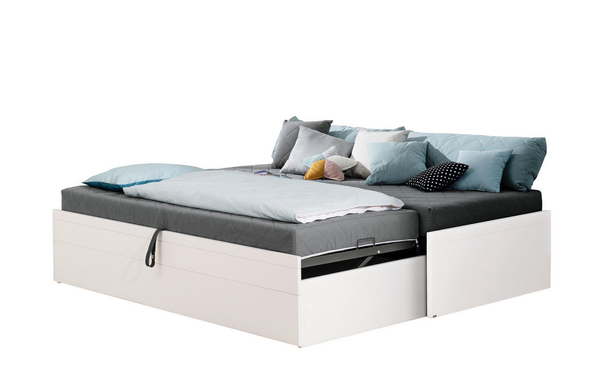 AUSZIEHBETT 100/200 cm Weiss  - Weiss, Basics, Holz/Holzwerkstoff (100/200cm) - Paidi