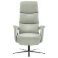 RELAXSESSEL in Leder Silberfarben  - Edelstahlfarben/Silberfarben, Design, Leder/Metall (76/119/86cm) - Dieter Knoll