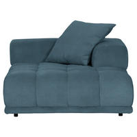 SOFAELEMENT in Plüsch Blaugrau  - Blaugrau/Schwarz, KONVENTIONELL, Kunststoff/Textil (125/66/155cm) - Carryhome