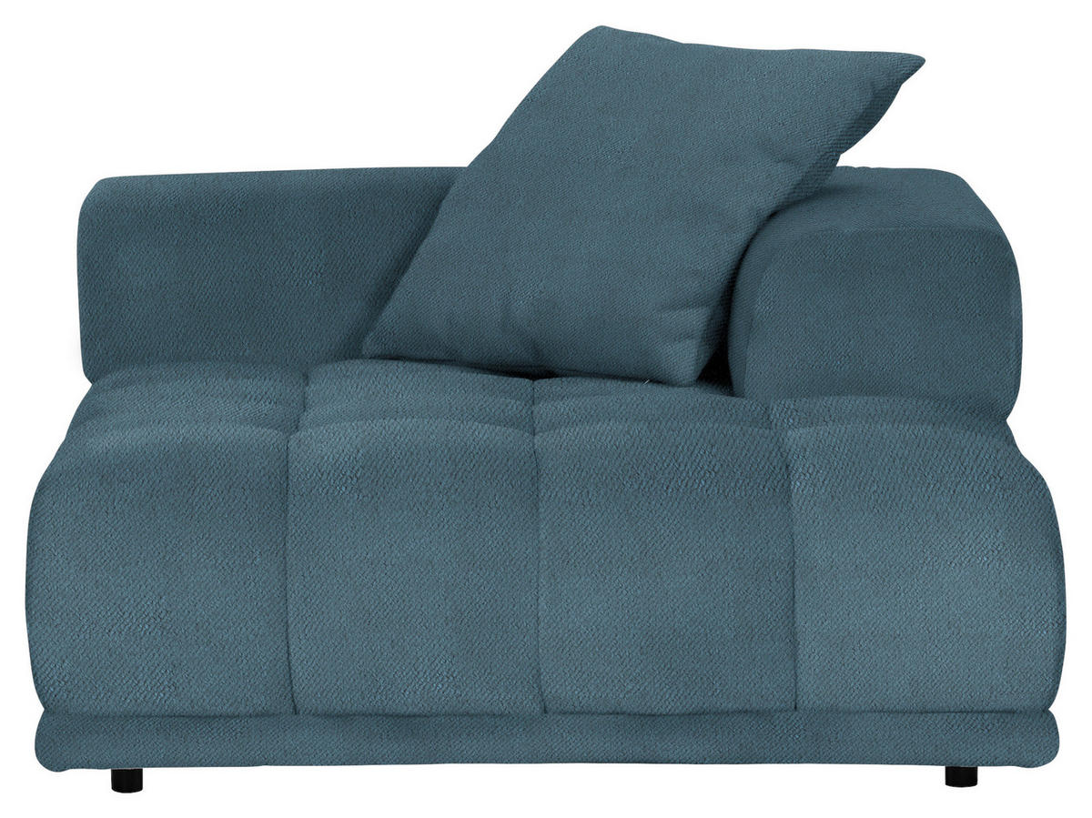 SOFAELEMENT in Plüsch Blaugrau  - Blaugrau/Schwarz, KONVENTIONELL, Kunststoff/Textil (125/66/155cm) - Carryhome