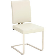 SCHWINGSTUHL in Metall, Textil Creme, Edelstahlfarben - Edelstahlfarben/Creme, Design, Textil/Metall (46/93/57cm) - Venjakob