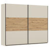 SCHWEBETÜRENSCHRANK 261/210/59 cm 2-türig Eiche Artisan, Champagner  - Champagner/Eiche Artisan, MODERN, Holzwerkstoff/Metall (261/210/59cm) - Rauch Möbel