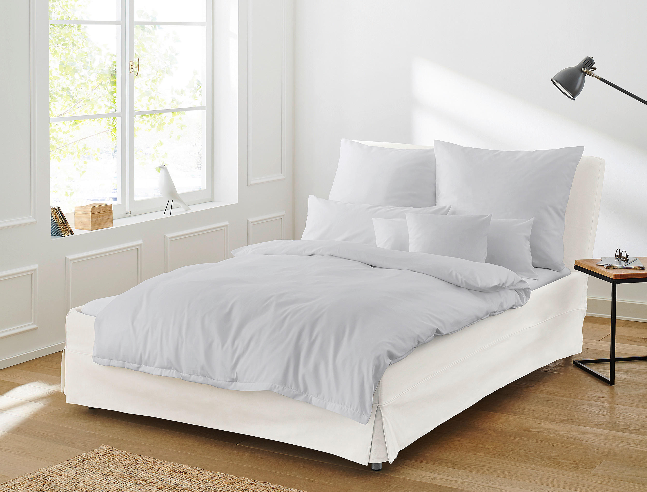 BETTWÄSCHE Makosatin 155/200 cm  - Silberfarben, KONVENTIONELL, Textil (155/200cm) - Irisette