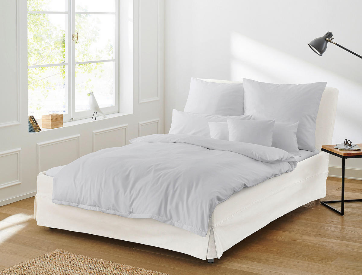 BETTWÄSCHE Makosatin 155/200 cm  - Silberfarben, KONVENTIONELL, Textil (155/200cm) - Irisette