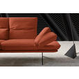 ECKSOFA in Echtleder Orange  - Gelb/Schwarz, Design, Leder/Metall (130/210cm) - Dieter Knoll