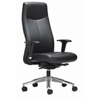 DREHSTUHL Schwarz  - Schwarz, Design, Leder/Kunststoff (72/120-133/45-50cm)