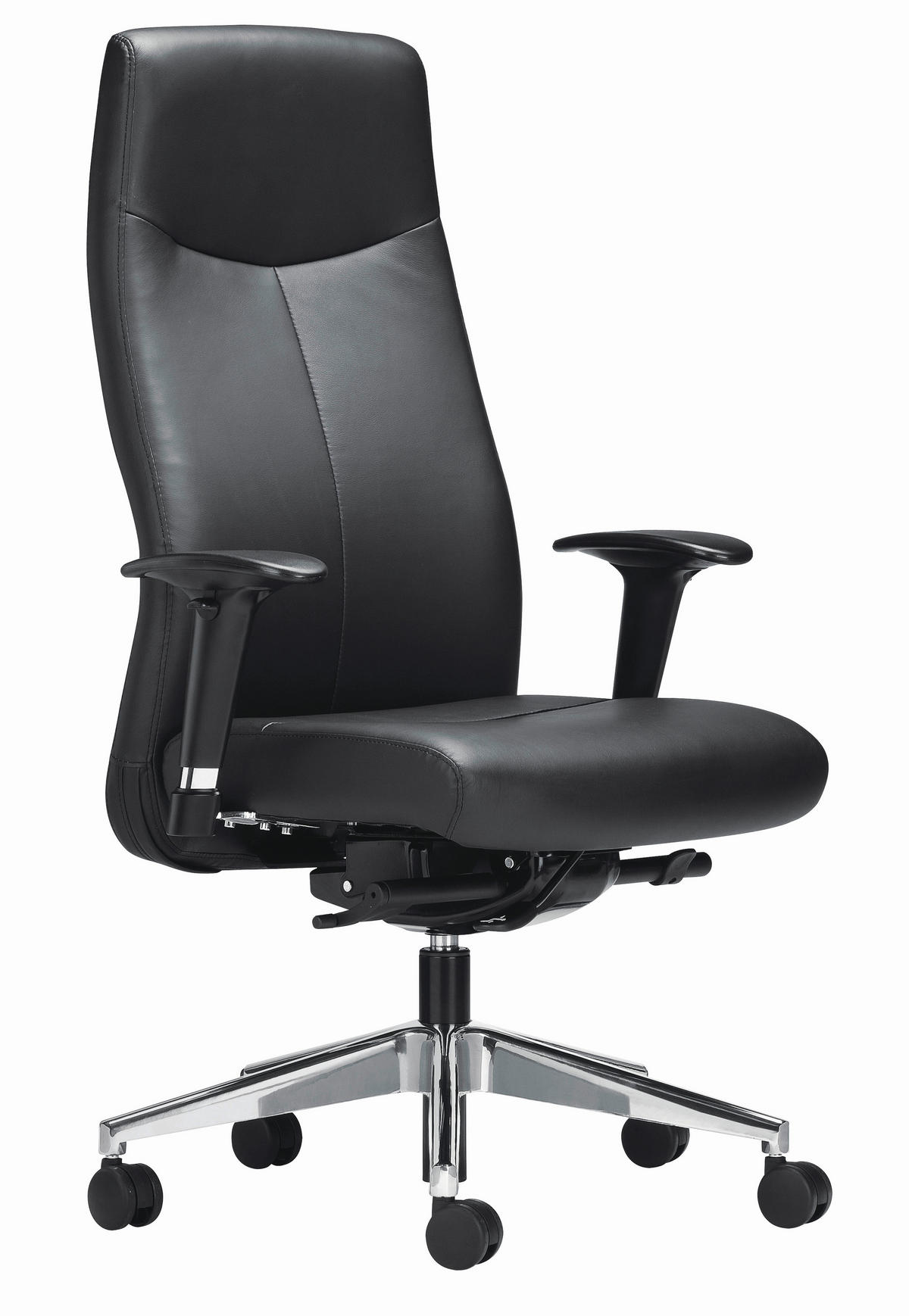 DREHSTUHL Schwarz  - Schwarz, Design, Leder/Kunststoff (72/120-133/45-50cm)