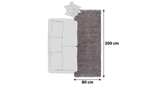 HOCHFLORTEPPICH 80/200 cm FASHION SHAGGY Braun - Braun, Basics, Textil (80/200cm) - Novel