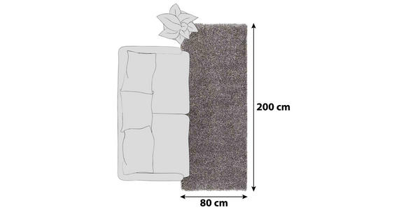 HOCHFLORTEPPICH 80/200 cm FASHION SHAGGY  - Braun, Basics, Textil (80/200cm) - Novel