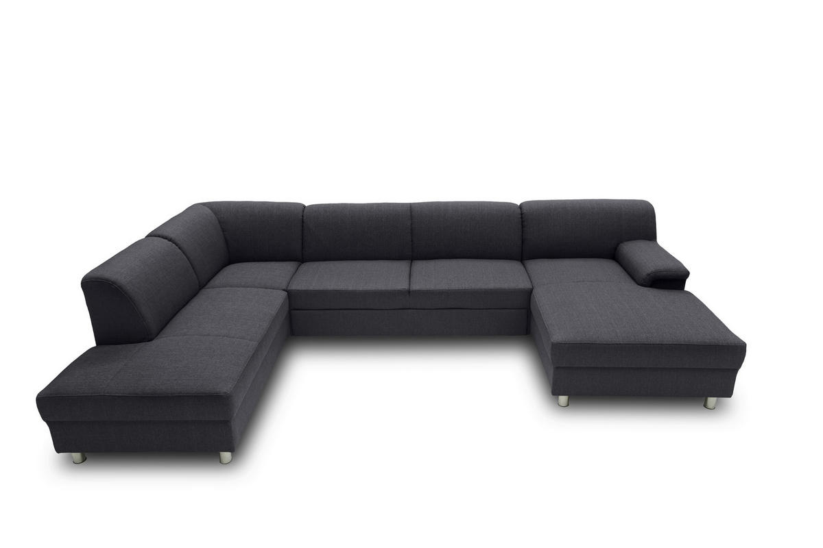 WOHNLANDSCHAFT Schlammfarben Webstoff  - Chromfarben/Schlammfarben, KONVENTIONELL, Textil/Metall (195/308/150cm) - MID.YOU