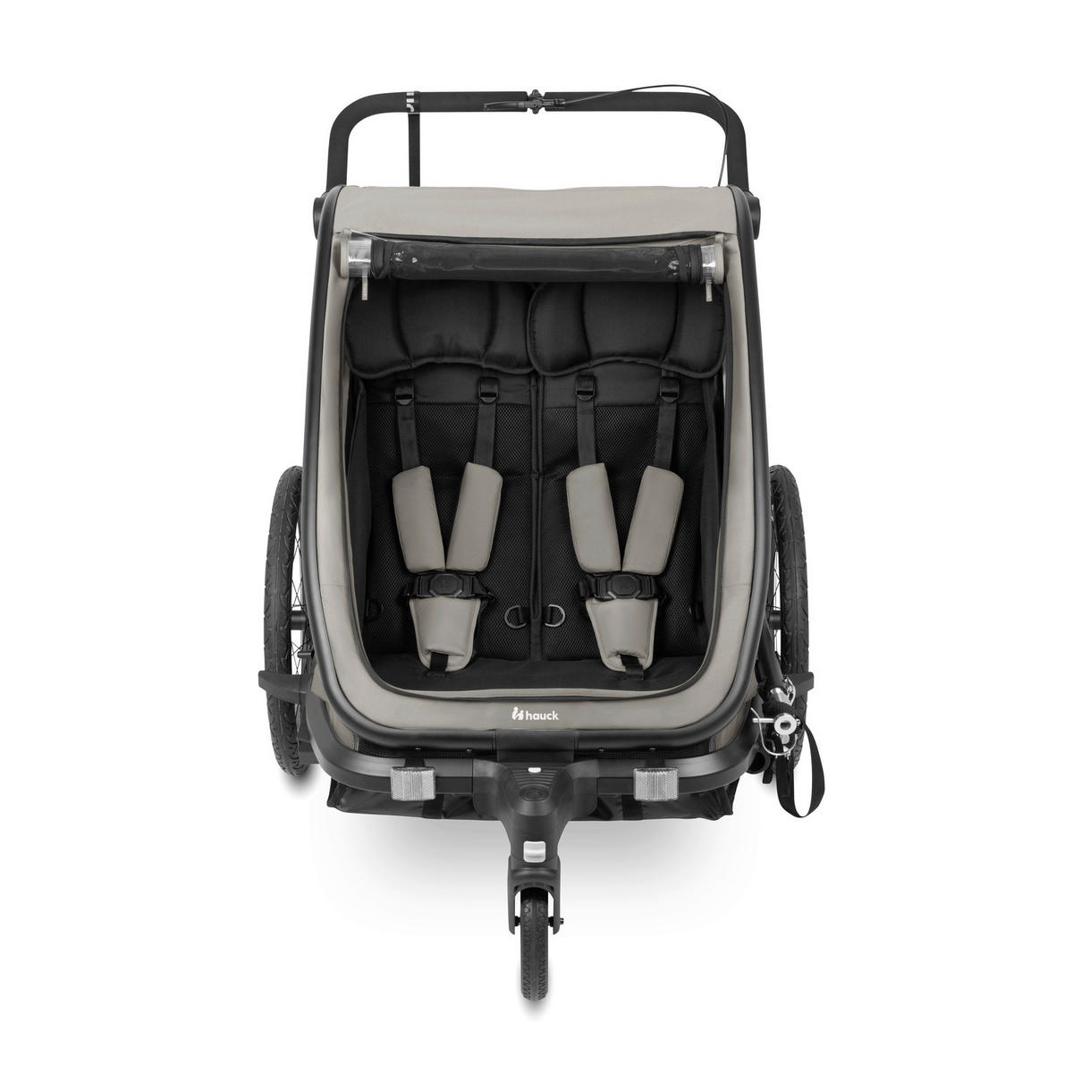 FAHRRADANHÄNGER   Bike N Walk Duo  - Hellgrau, Basics, Kunststoff/Textil (81/107/134cm) - Hauck