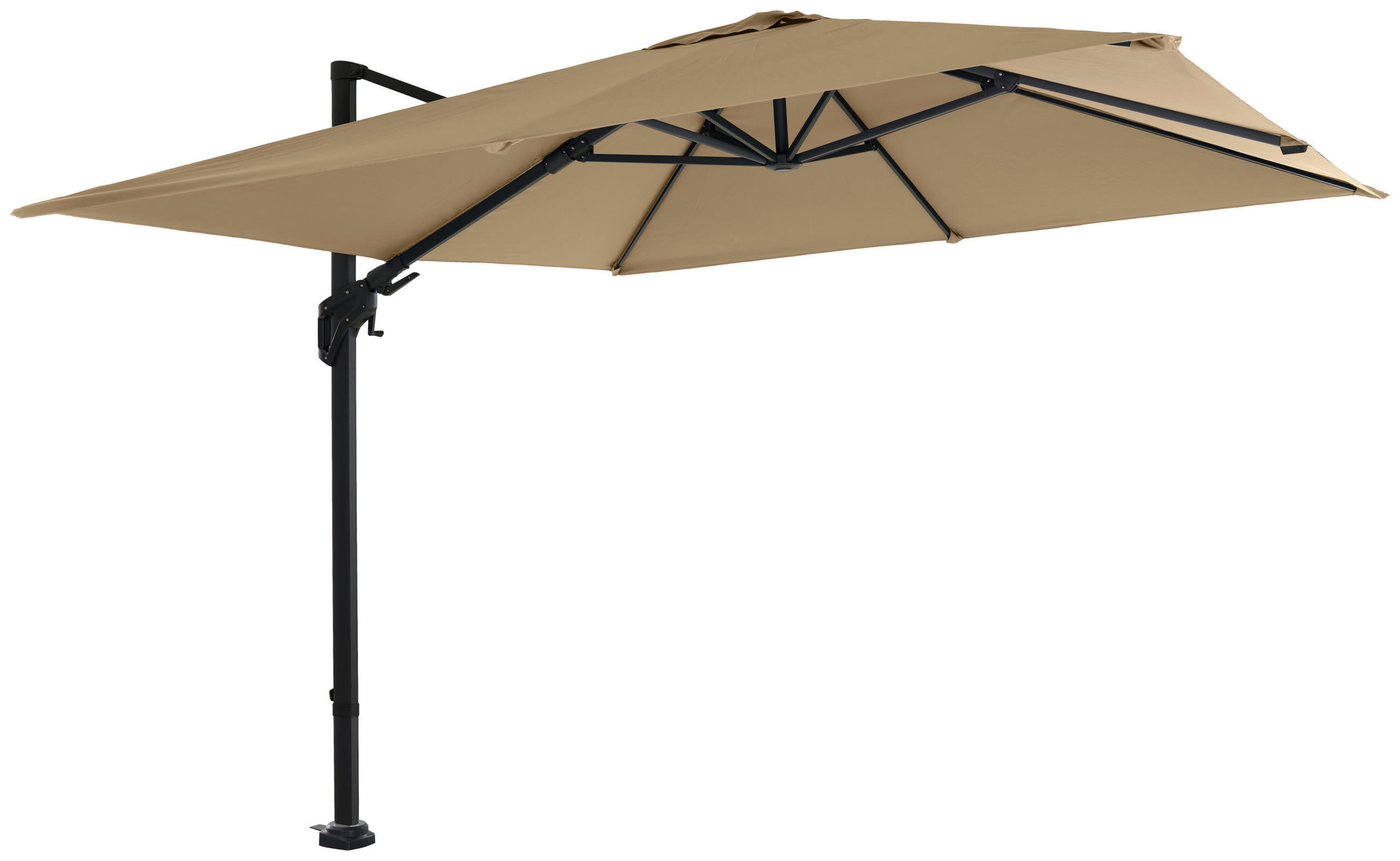 AMPELSCHIRM 300 cm Taupe  - Taupe/Anthrazit, MODERN, Textil/Metall (300/300cm) - Siena Garden