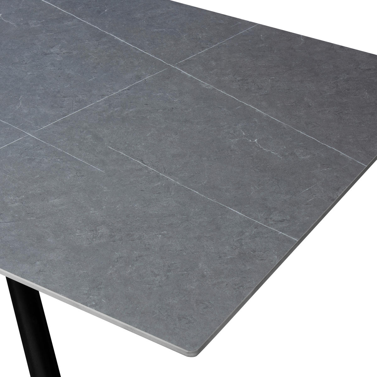 ESSTISCH in Metall, Keramik  - Schwarz/Grau, KONVENTIONELL, Keramik/Metall (180/76/90cm) - MID.YOU
