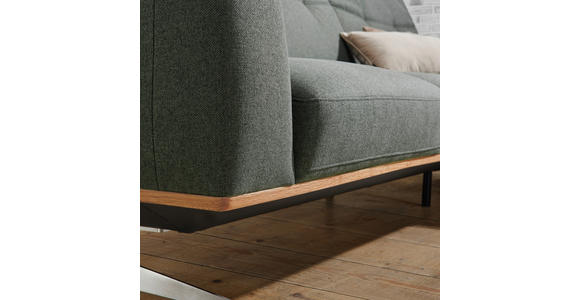 ECKSOFA in Webstoff Olivgrün - Edelstahlfarben/Olivgrün, Design, Holz/Textil (311/163cm) - Dieter Knoll