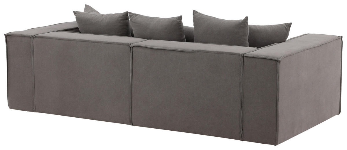 2-SITS SOFFA i plast, textil grå, svart  - grå/svart, Design, textil/plast (232/80/116cm) - Livetastic