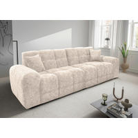 VIERSITZER-SOFA in Struktur Creme  - Creme/Schwarz, MODERN, Kunststoff/Textil (300/87/120cm) - Livetastic
