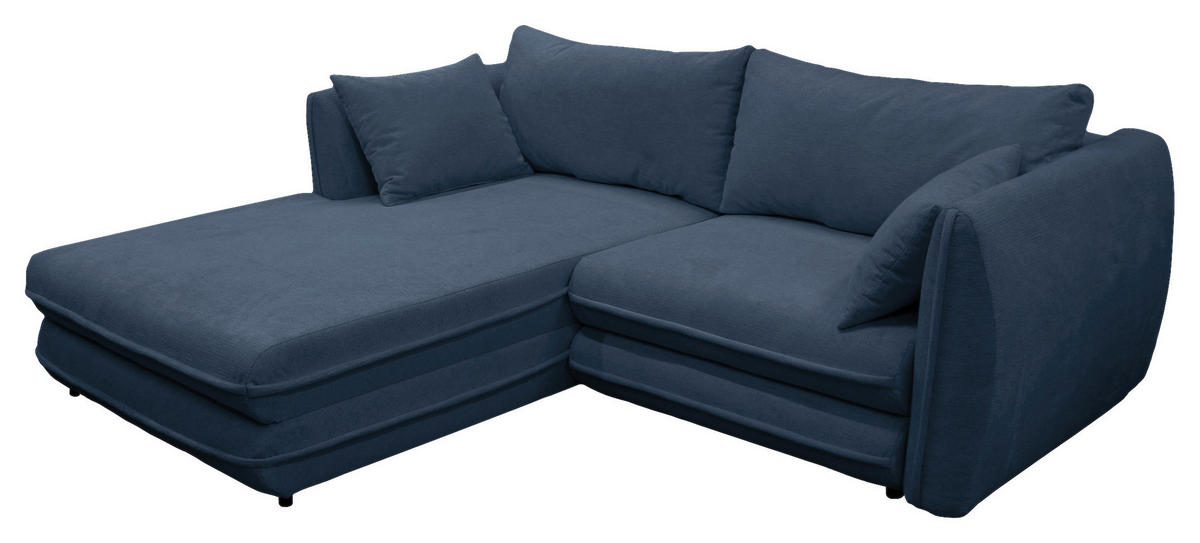 ECKSOFA Dunkelblau Struktur  - Schwarz/Dunkelblau, Design, Kunststoff/Textil (201/240cm) - MID.YOU