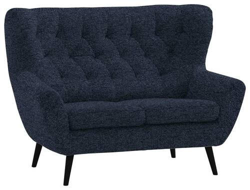 2-SITZER-SOFA Skagen in Flachgewebe Dunkelblau  - Schwarz/Dunkelblau, Design, Holz/Textil (137/101/95cm) - Stylife