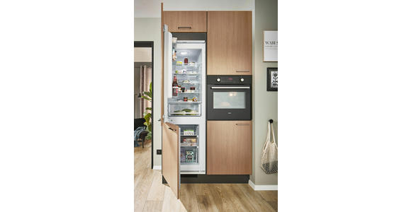 ECKKÜCHE 120/220 cm in Graphitfarben, Schwarz, Eichefarben - Chromfarben/Eichefarben, Design, Holzwerkstoff/Metall (120/220cm) - Xora