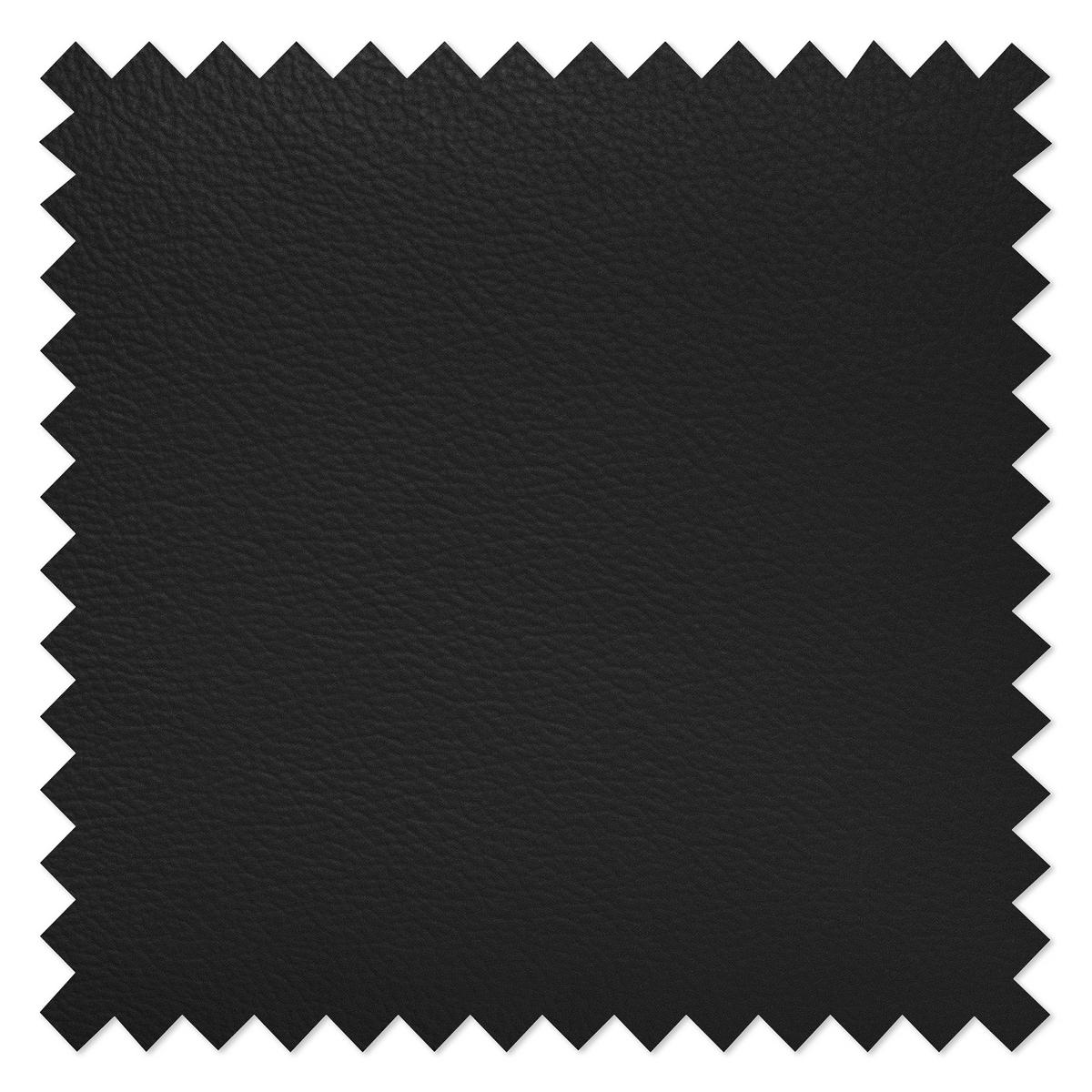 WOHNLANDSCHAFT Schwarz Echtleder Lederlook  - Chromfarben/Schwarz, Design, Leder/Textil (208/315/175cm) - Livetastic