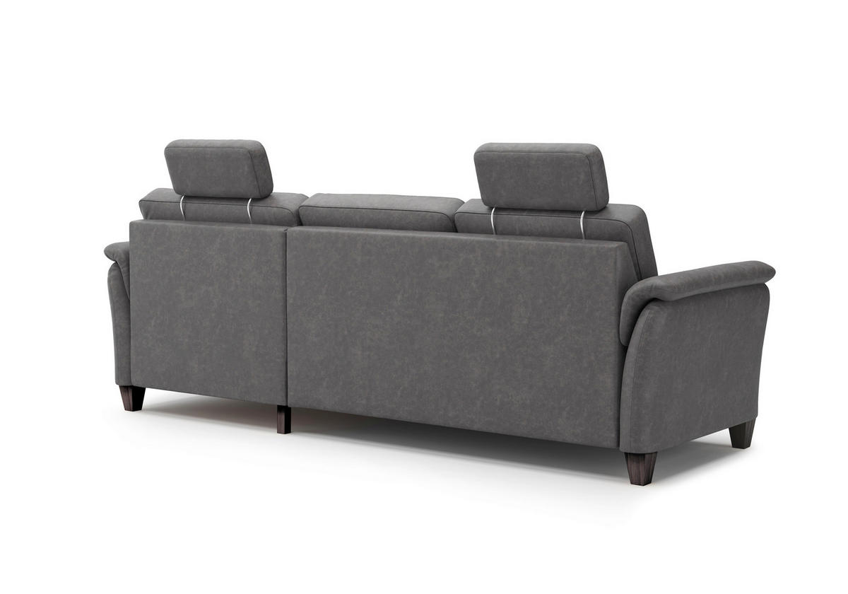 ECKSOFA in Mikrofaser Anthrazit  244/163 cm  - Wengefarben/Anthrazit, KONVENTIONELL, Holz/Textil (244/163cm) - Sit & More