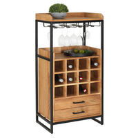 STOJALO ZA VINO - črna/barve akacije, Trend, kovina/les (56/114/38cm) - Landscape