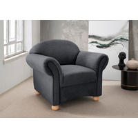 SESSEL in Mikrofaser Anthrazit  - Wildeiche/Anthrazit, KONVENTIONELL, Holz/Textil (90/84/80cm) - Livetastic