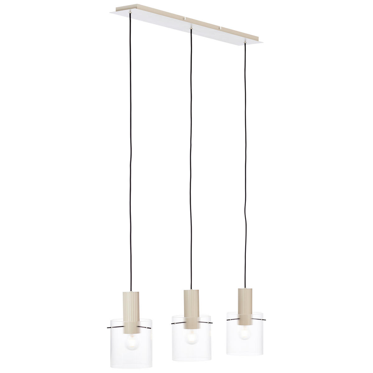HÄNGLAMPA Göteburg 98/18/150 cm  - beige/transparent, Basics, metall/glas (98/18/150cm) - Dieter Knoll