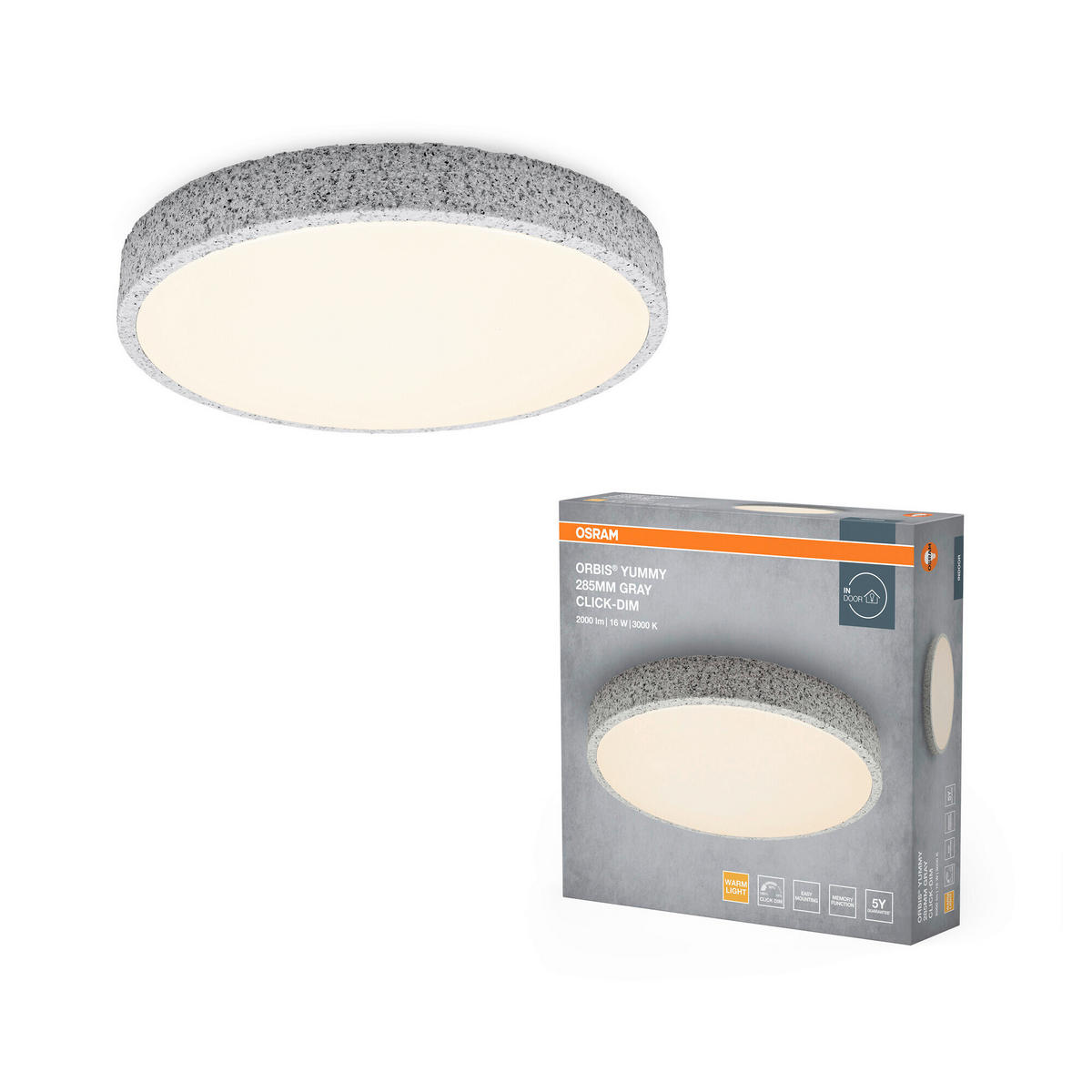 LED-DECKENLEUCHTE 28.5/6.5 cm   - Basics, Metall (28.5/6.5cm) - Osram