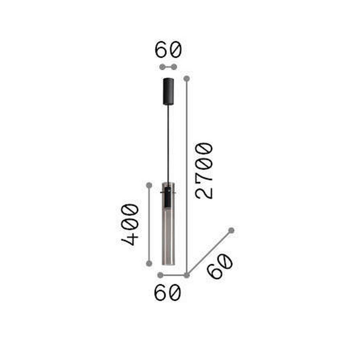 LED-HÄNGELEUCHTE 6/270 cm  - Hellgrau, Design, Glas (6/270cm) - Ideal Lux