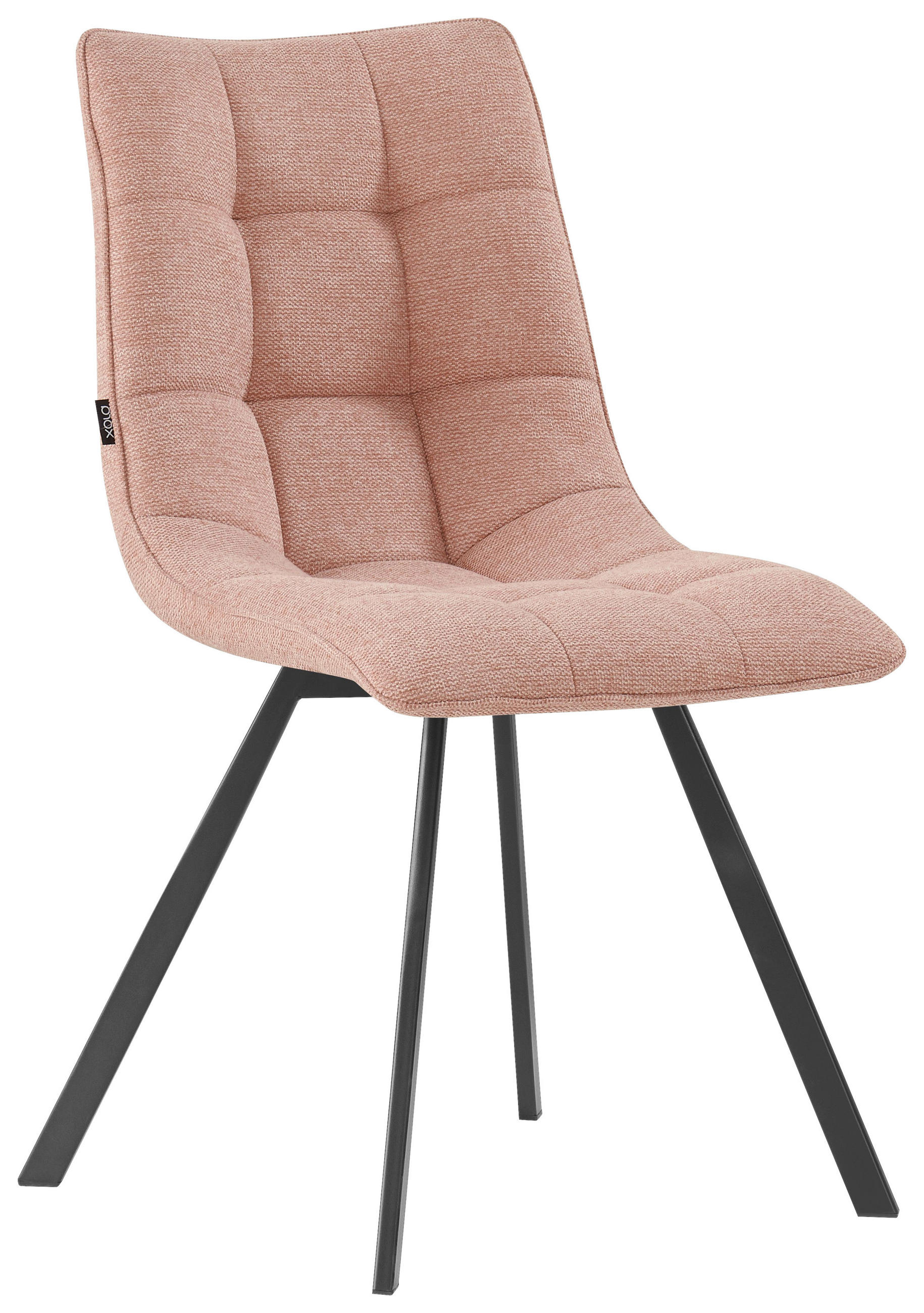 STUHL  Stoffauswahl Leinenoptik  - Schwarz/Rosa, Design, Textil/Metall (47/86/61cm) - Xora